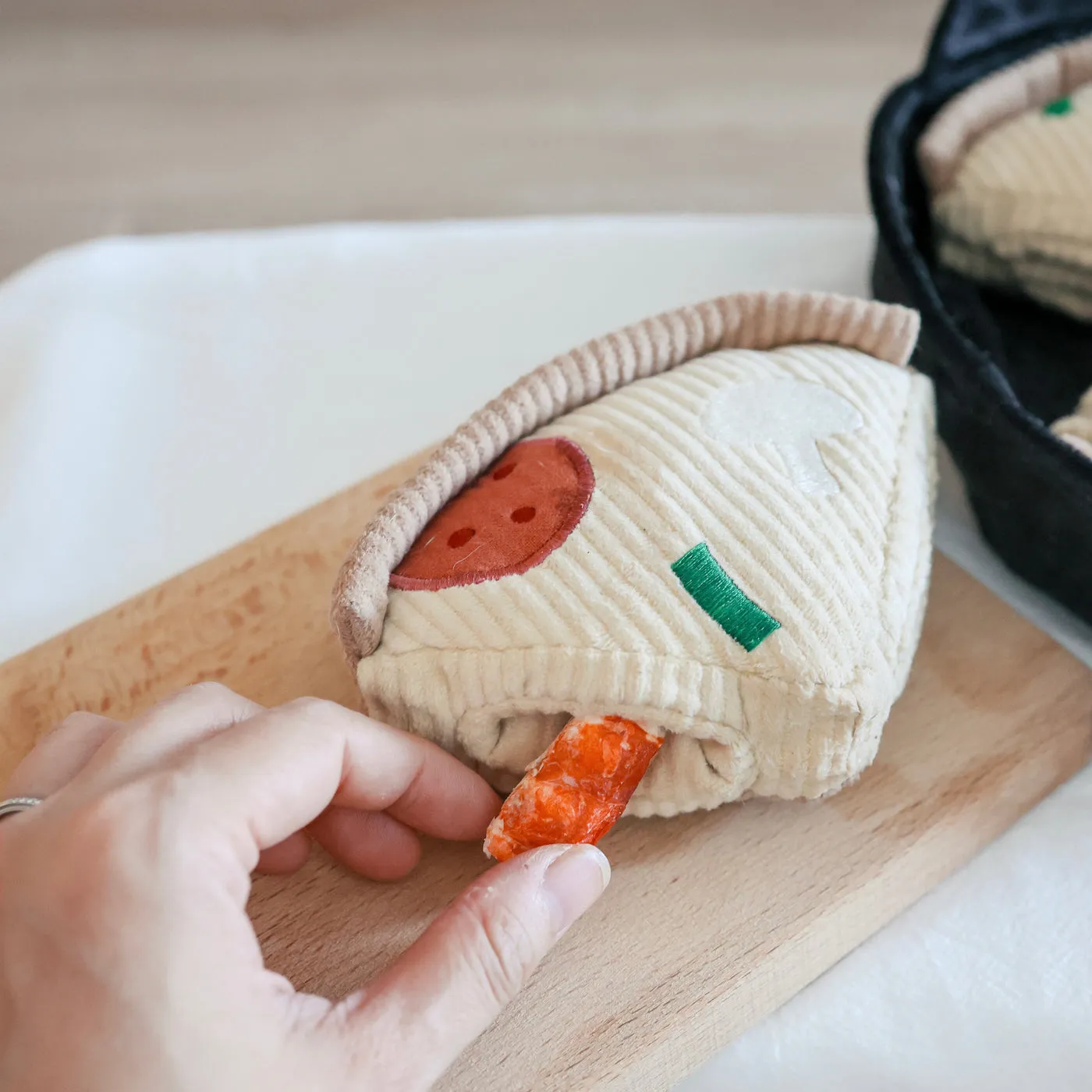 deep dish pizza enrichment toy