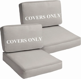 Deep Seating Patio Cushion Set Covers Replacement, Durable Outdoor Cushions Cover, 4Pcs Patio Furniture Cushions Slipcovers with Zipper, 28x28x6, 28x13x6, Grey