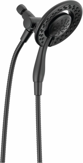 Delta Faucet 4-Spray In2ition 2-in-1 Black Shower Head with Handheld, Touch-Clean Matte Black Shower Head with Hose, Detachable Shower Head, Hand Held Shower Head, Matte Black 75486CBL