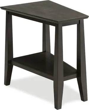 Delton 24 in. Solid Wood Recliner Wedge Side End Table with Shelf, Smoke Gray – Leick Home, 10402-GR