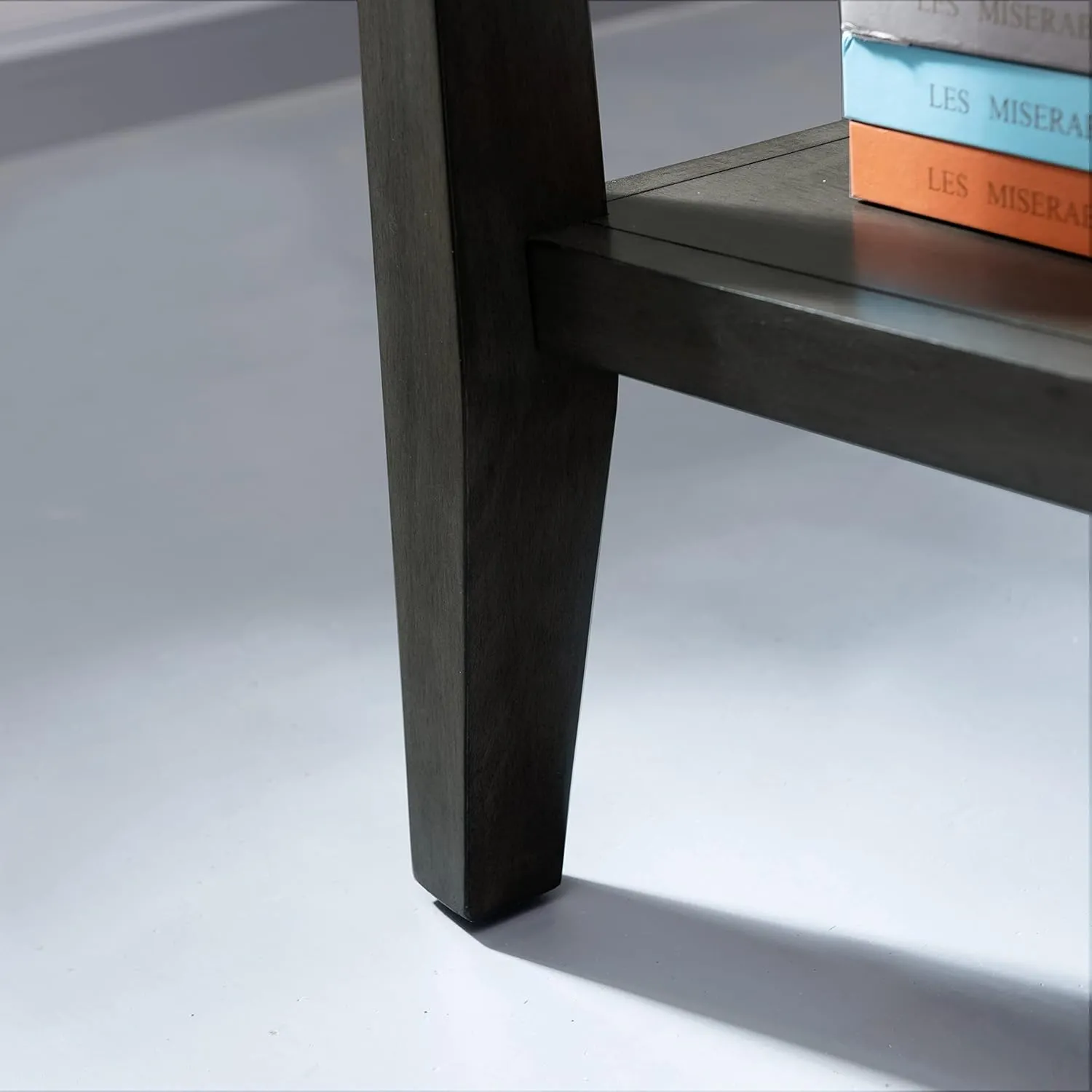 Delton 24 in. Solid Wood Recliner Wedge Side End Table with Shelf, Smoke Gray – Leick Home, 10402-GR