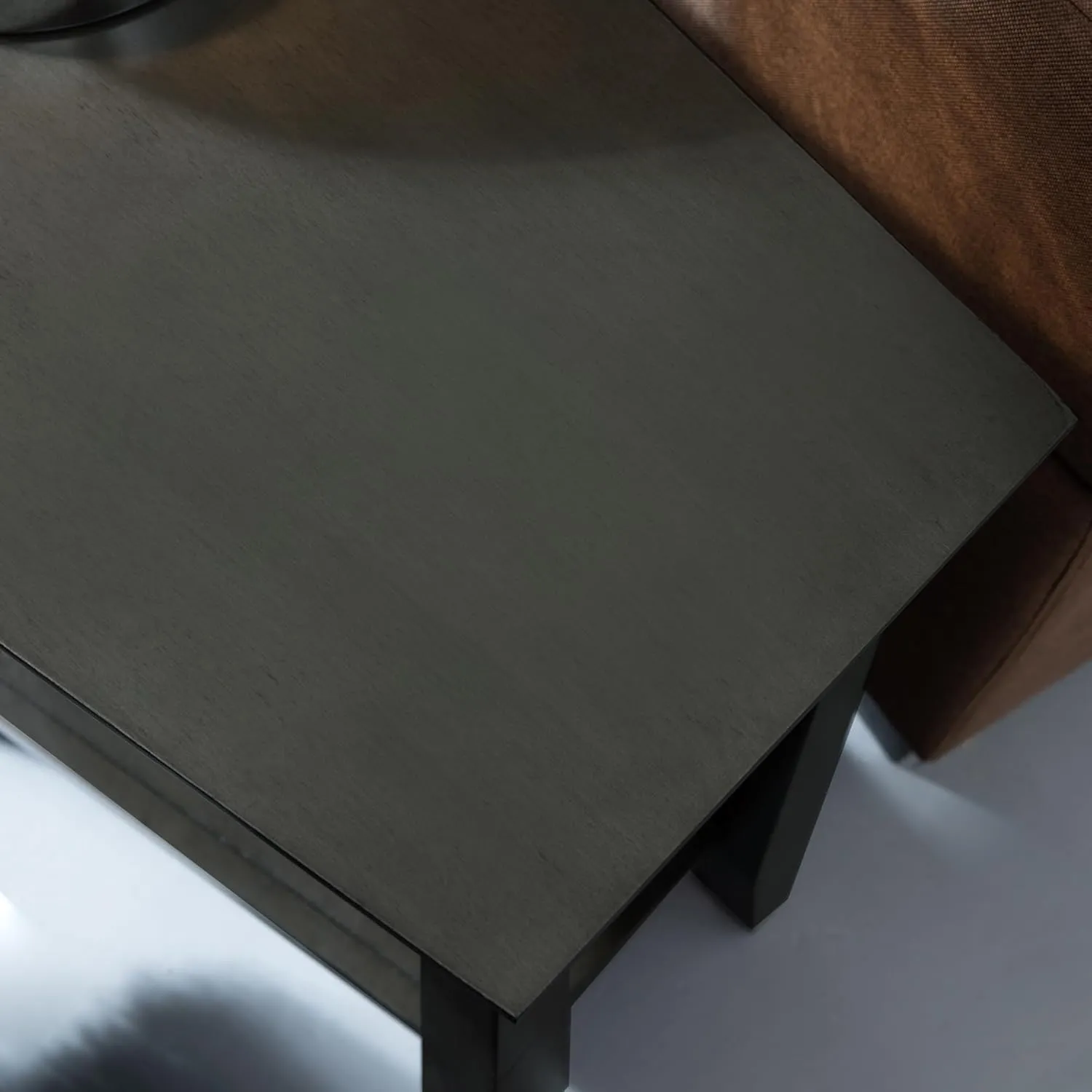 Delton 24 in. Solid Wood Recliner Wedge Side End Table with Shelf, Smoke Gray – Leick Home, 10402-GR