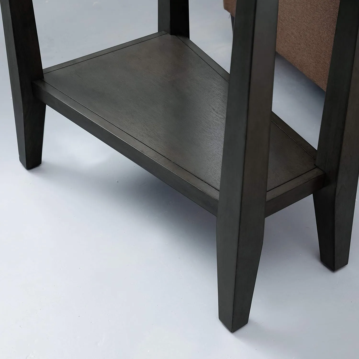 Delton 24 in. Solid Wood Recliner Wedge Side End Table with Shelf, Smoke Gray – Leick Home, 10402-GR