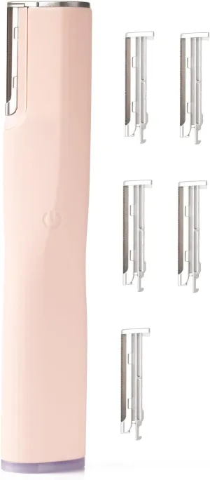 Dermaplaning Tool for Face with 6 Replacement Blade - Rechargeable Electric Facial Hair Remover Razor for Women Fuzz Removal at Home or Travel