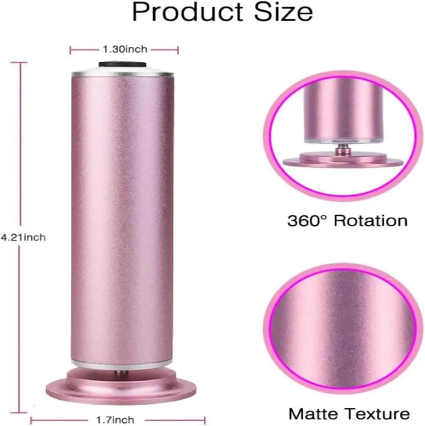DermaveElectric Foot Callus Remover, Electric Foot File for Foot Callus Remover, DermaveBest Pedicure Tool, Foot Cleanser, Foot Scrubber for Dead Skin and Cracked Heels (Pink)