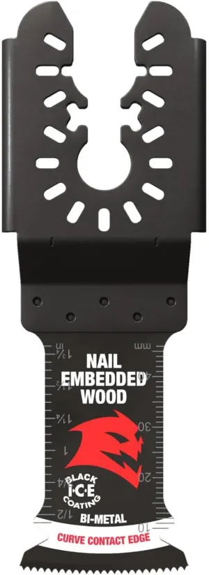 Diablo Demo Demon Universal Fit Bi-Metal Oscillating Tool Blade for Nail-Embedded Wood - 1-1/4" Cutting Width, 2" Cutting Depth, 10-Pack - DOU125BW10