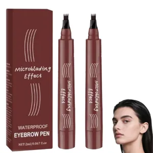 Diamondneck Waterproof Eyebrow Pen, 2025 Upgraded Natural Brows Eyebrow Pen, 3D Waterproof Microblading EyebrowPen, 4 Tipped Precise BrowPen, Long Lasting Eyebrow Pencils For Women (Red Brown)