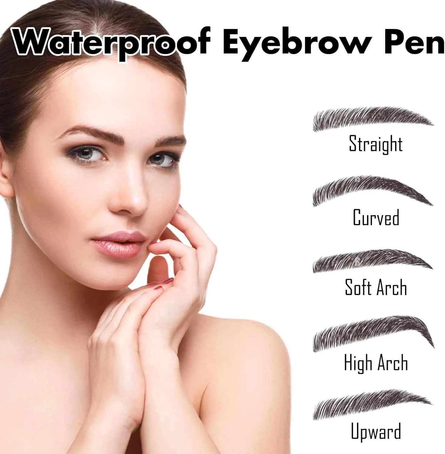 Diamondneck Waterproof Eyebrow Pen, 2025 Upgraded Natural Brows Eyebrow Pen, 3D Waterproof Microblading EyebrowPen, 4 Tipped Precise BrowPen, Long Lasting Eyebrow Pencils For Women (Red Brown)