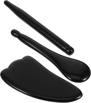 Didiseaon Facial Tool Set Skincare Massage Tool Jade Roller Black Obsidian Scraper