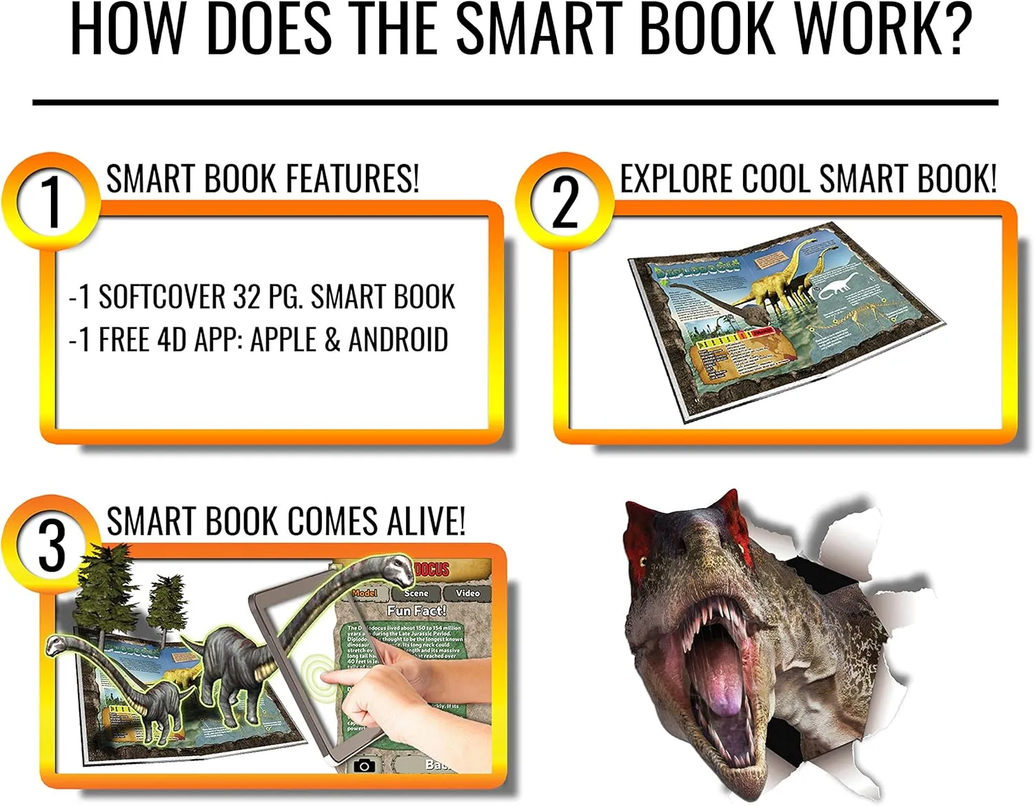 Dinosaurs 4D Interactive Smart Book and App