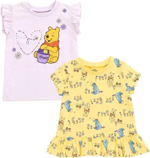 Disney Floral 2 Pack T-Shirts Infant to Big Kid Sizes (12 Months - 14-16)