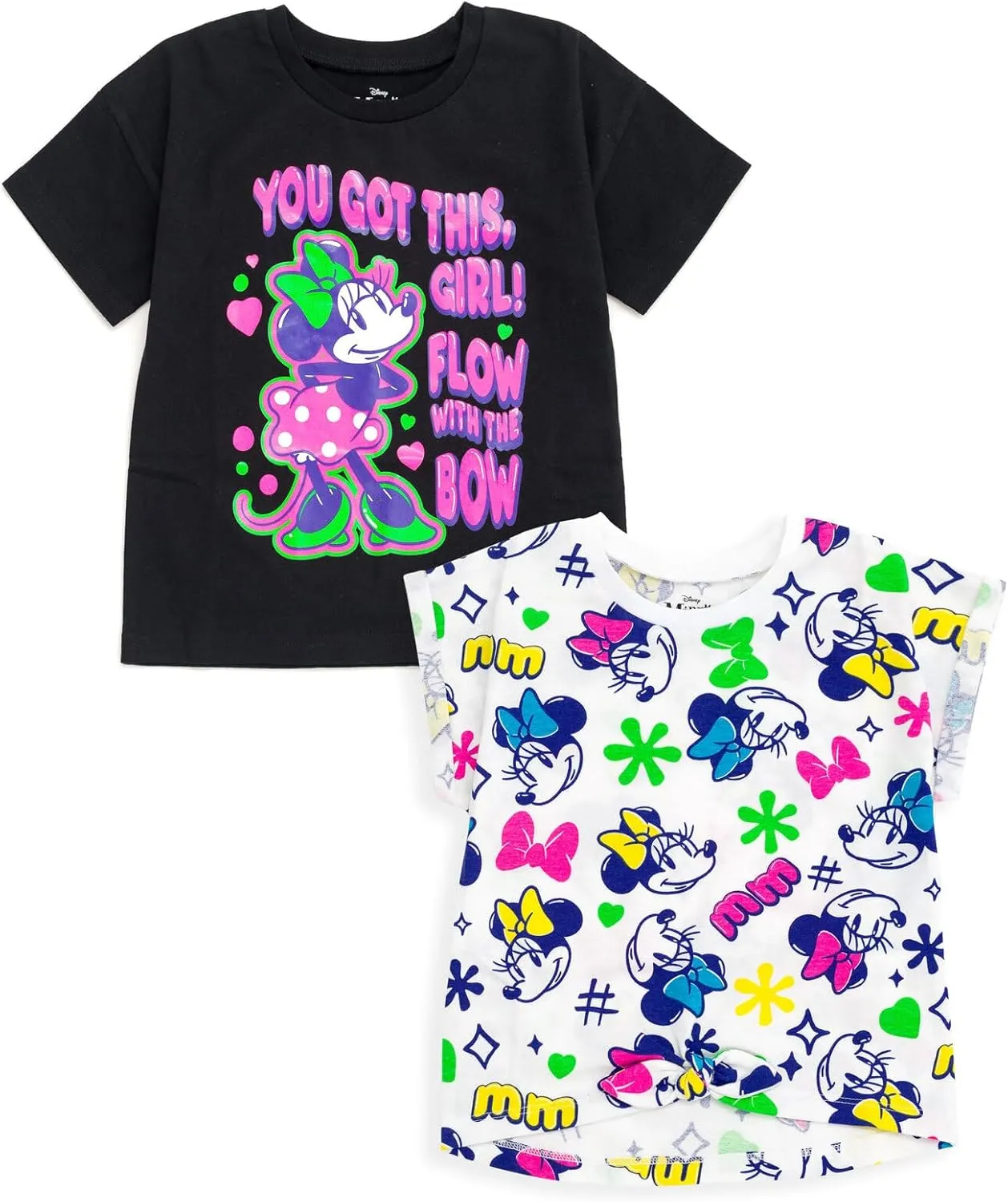 Disney Floral 2 Pack T-Shirts Infant to Big Kid Sizes (12 Months - 14-16)