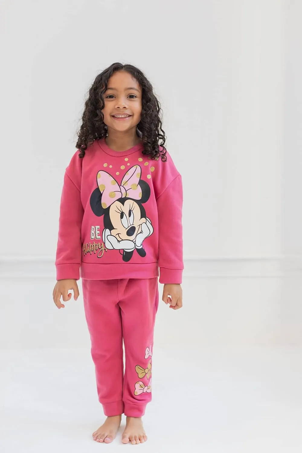 Disney Minnie Mouse Fleece Sweatshirt and Pants Outfit Set Newborn to Big Kid Sizes (Newborn - 14-16)