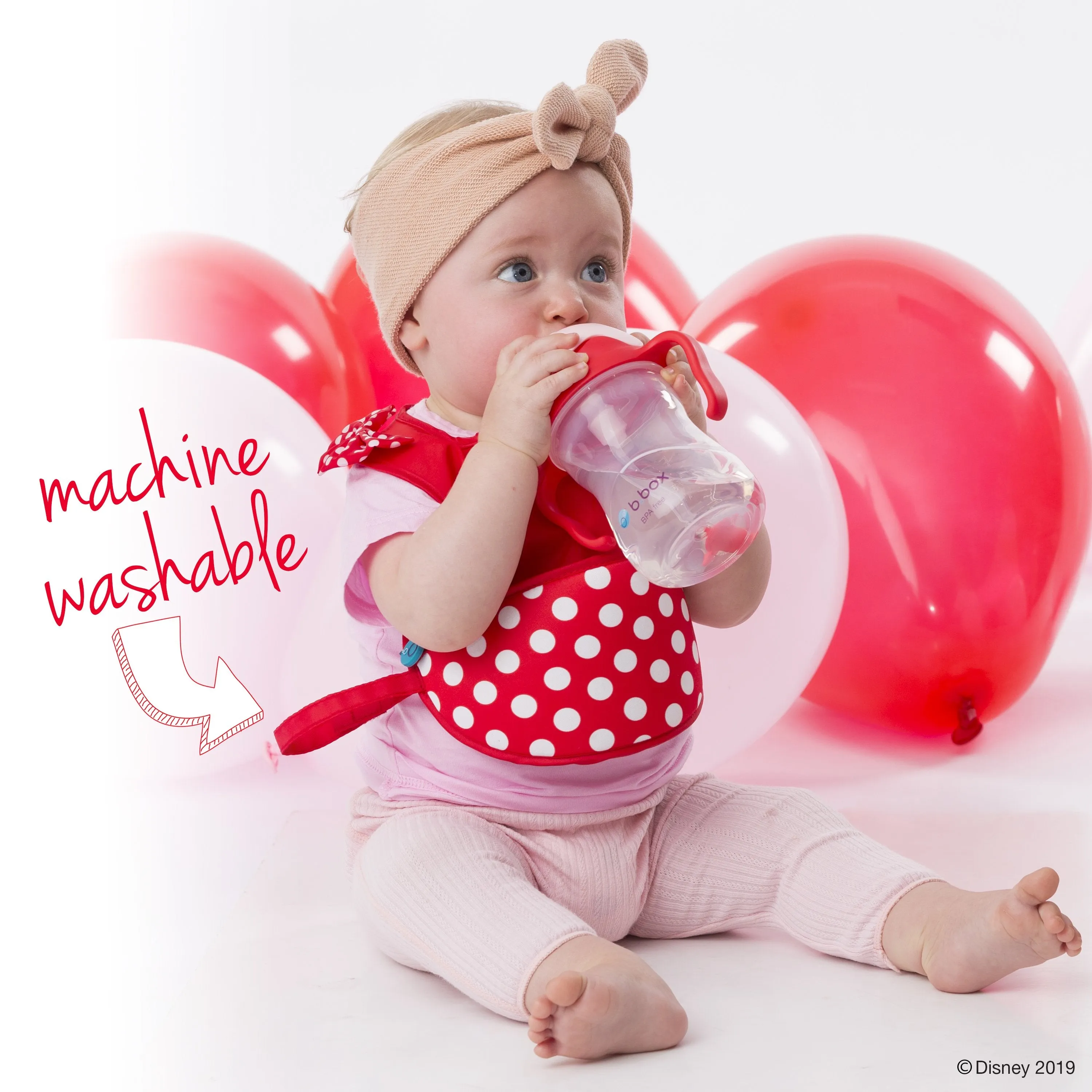Disney - Minnie Mouse travel bib   flexible spoon