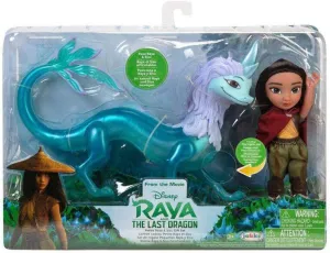Disney Raya and The Last Dragon 6-Inch Petite Raya Doll and Feature Sisu Dragon Figure Gift Set