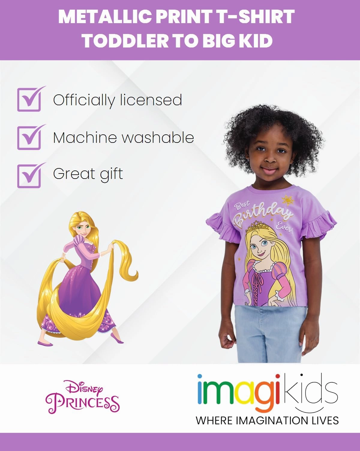 Disney Junior Birthday Girls T-Shirt Toddler to Big Kid Sizes (2T - 14-16)