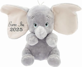 Disney Store Official 'Born in 2025' Dumbo Plush Baby Toy - Soft Stuffed Animal with Embroidered Features, Floppy Ears, Soft Fill - Cute Toys for Babies