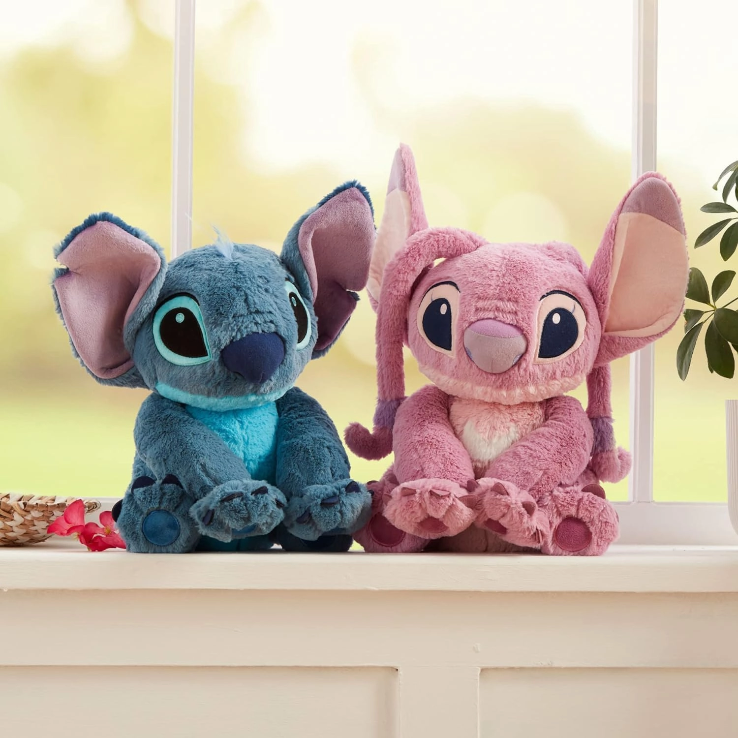 Disney Store Official Angel Medium Soft Toy for Kids, Cuddly Character with Fuzzy Texture and Embroidered Details, Flexible Floppy Ears, Disney Plushy Suitable for All Ages.