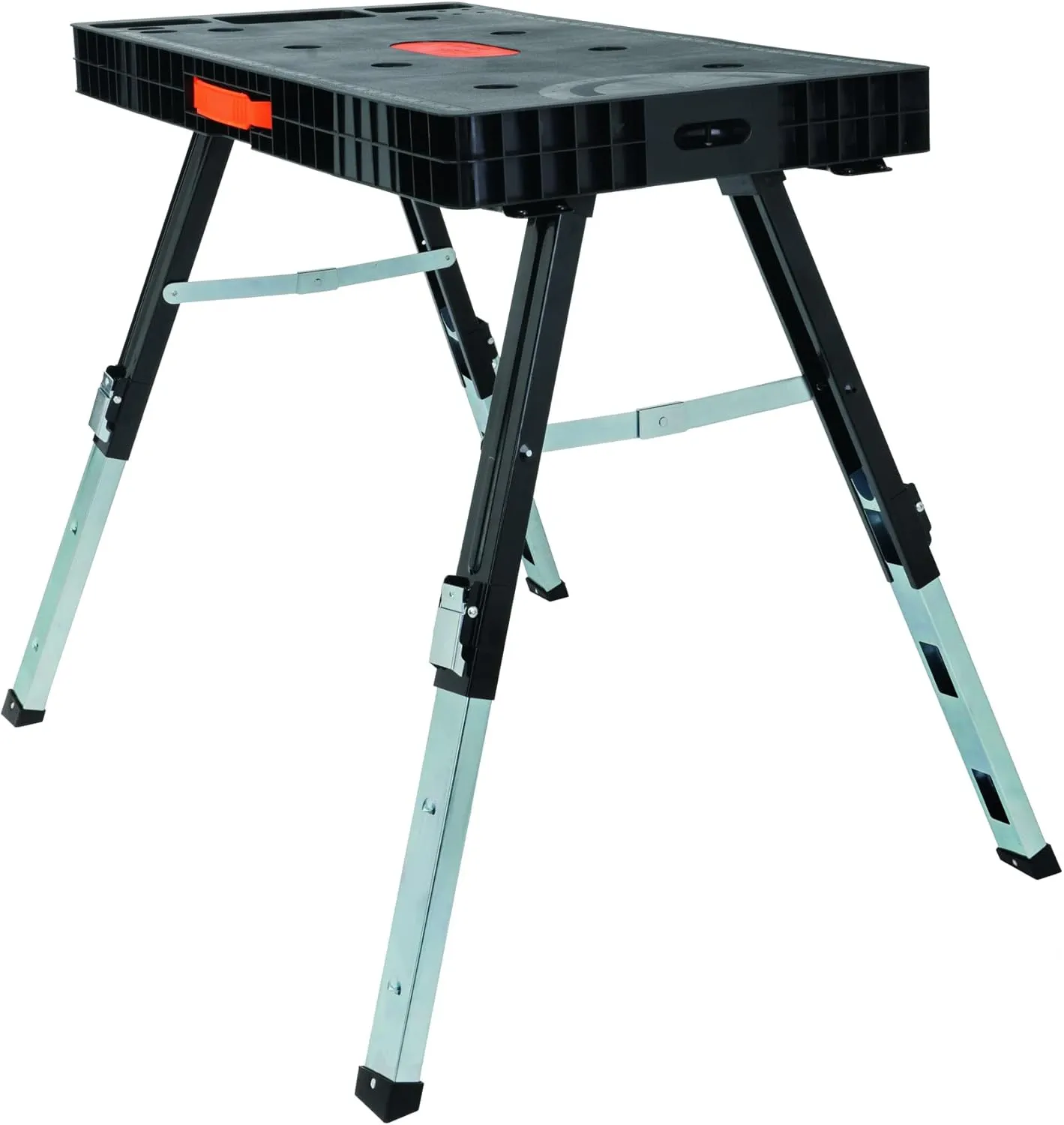 Disston Omni Plus 5 in 1 Workbench, Clamping Table, Scaffold, Dolly and Creeper All in one Work Table Orange/Black
