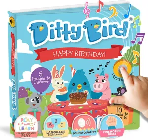 Ditty Bird Musical Books for Toddlers | Happy Birthday Song Board Books For Toddlers 1-3 | Interactive Toddler Book Gifts for Special Day & Celebrations