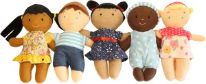 Diversity Buddies Plush Diversity Dolls - Multicultural Dolls for Kids | Multicultural Baby Dolls, Different Races Dolls, Multi-Ethnic Multiracial Dolls | Daycare Toys - 8" - Set of 5