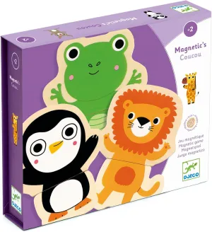DJECO Coucou Wooden Magnets - Create Your Animal Adventure for Kids - Fun & Engaging Activity for Friends & Family, Educational Toys for Children 2  Years Girls & Boys