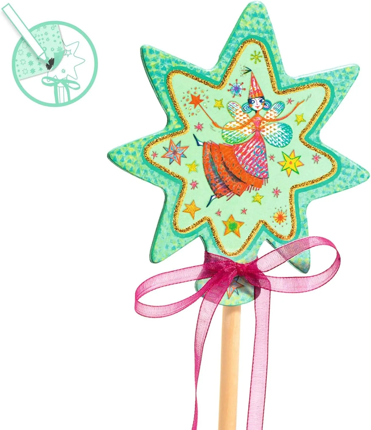 DJECO DIY Little Fairies Magic Wand Craft Kit - Create Your Own Fairy Wand - Arts & Crafts for Little Ones - Fun & Creative for Family & Friends - Creative Kit for Children 5  Years
