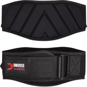 DMoose Fitness Neoprene Weight Lifting Belt - Adjustable 6" Gym Support for Stability & Lumbar Support - Sweat Resistant Weightlifting Belt for Men & Women for Squats, Deadlifts & Bench Presses