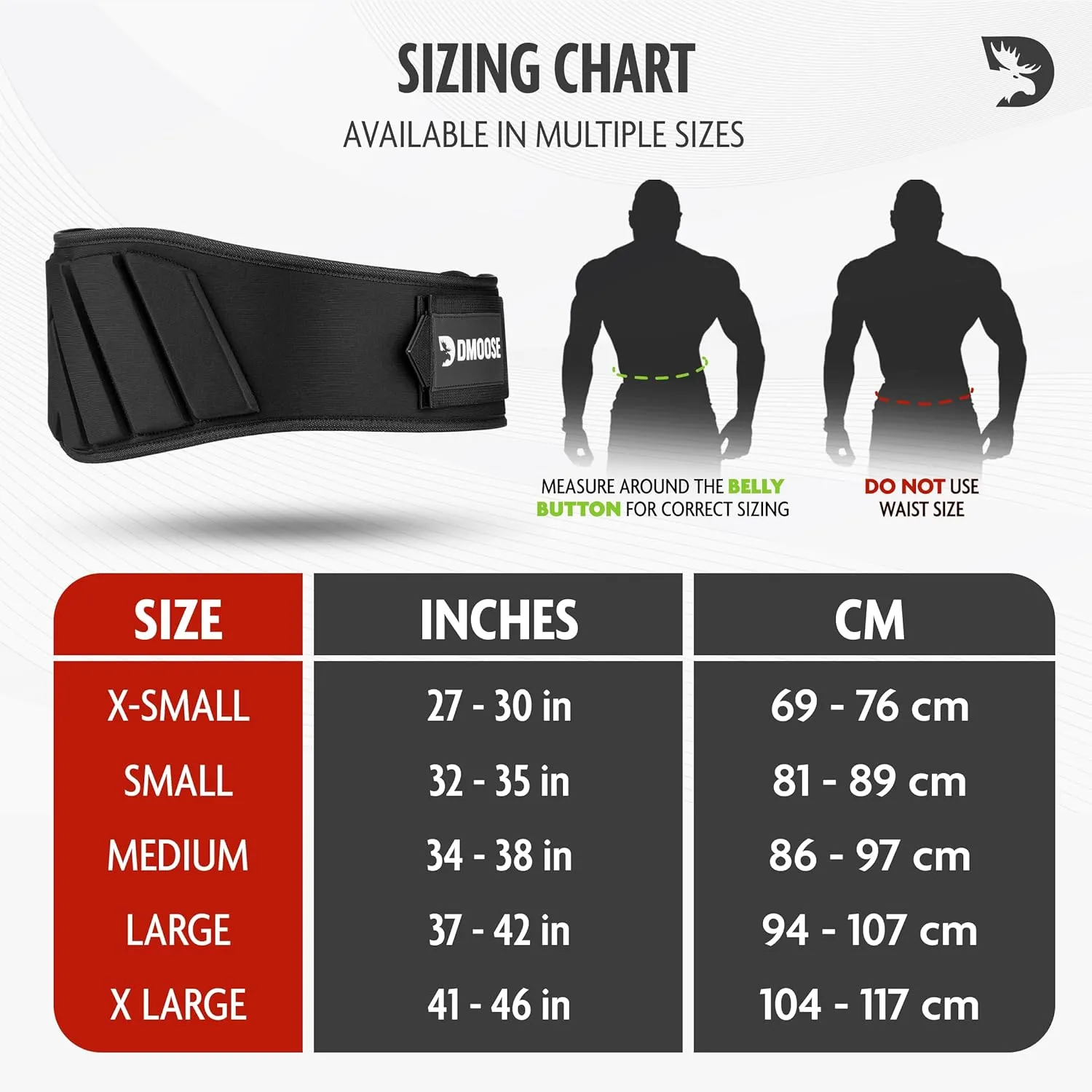DMoose Fitness Neoprene Weight Lifting Belt - Adjustable 6" Gym Support for Stability & Lumbar Support - Sweat Resistant Weightlifting Belt for Men & Women for Squats, Deadlifts & Bench Presses