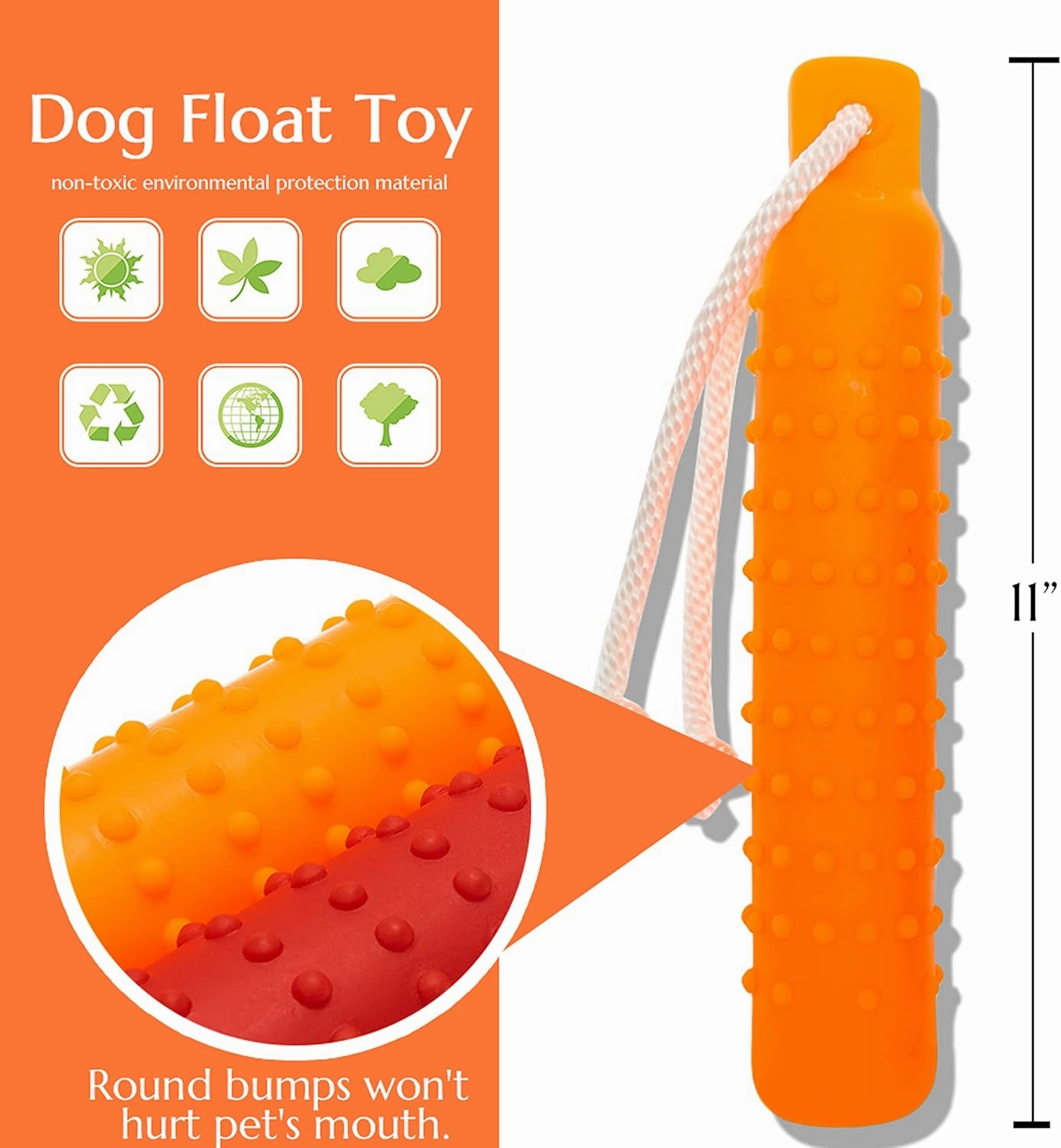 Dog Float Toy - Interactive Training Bumper & Fetching Retrieving Dog Water Toys Dummy Outdoor - Lightweight for Float on The Water Pool Fetch Rope Pet Toys for Small, Medium, Large Dogs