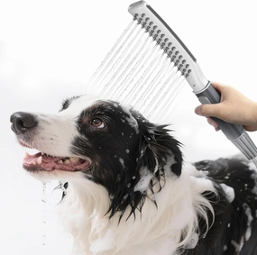 Dog Shower Attachment, Dog Shower for Indoor Shower or Outdoor Garden Hose, Dog 3 Spray Hose One-Button Switch To Wash Pet