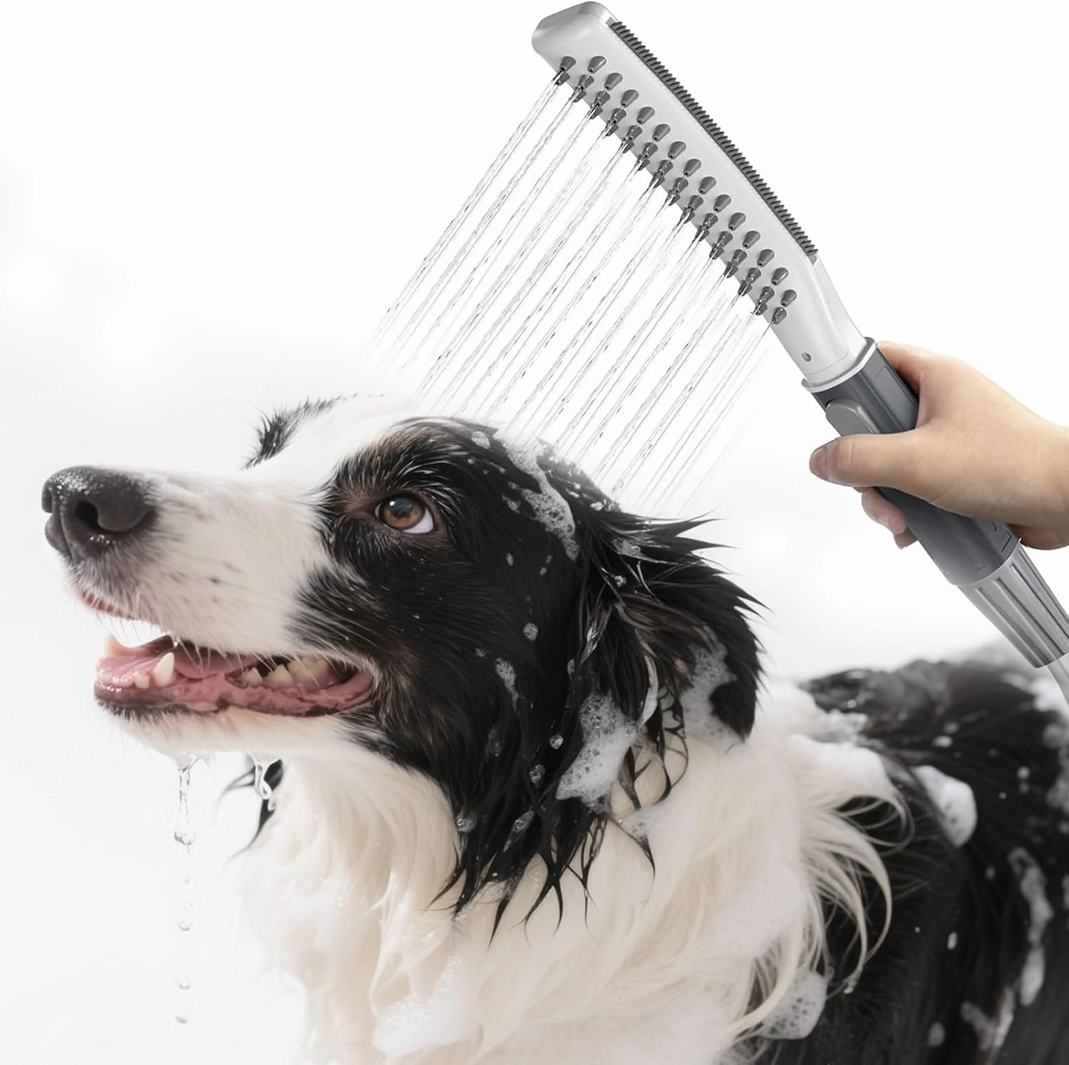 Dog Shower Attachment, Dog Shower for Indoor Shower or Outdoor Garden Hose, Dog 3 Spray Hose One-Button Switch To Wash Pet