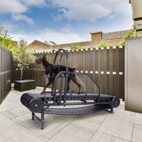 Dog Treadmill for Large/Medium Dogs, Adjustable Ramp Canine Running Slatmill Machine with Pedometer for Exercise & Healthy & Fit Pet Life