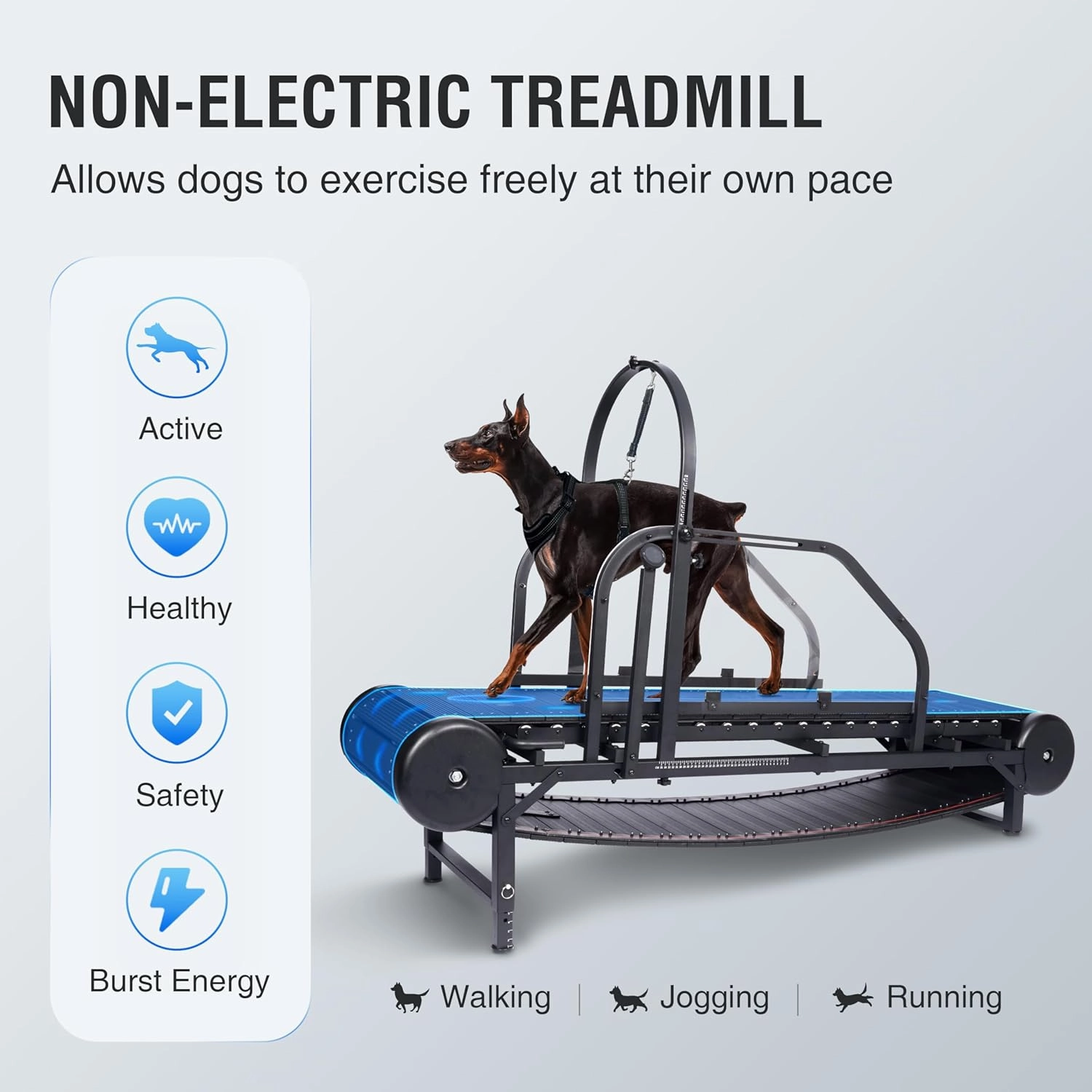 Dog Treadmill for Large/Medium Dogs, Adjustable Ramp Canine Running Slatmill Machine with Pedometer for Exercise & Healthy & Fit Pet Life