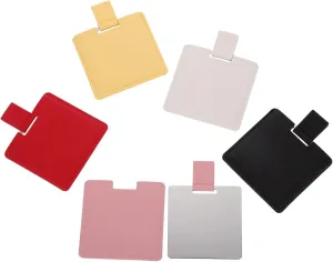 DOITOOL 5pcs Pocket Mirror Small Personal Makeup Mirror Compact Travel Mirror Roll up Cosmetic Mirror Pu Cover Handbag Tool for Women