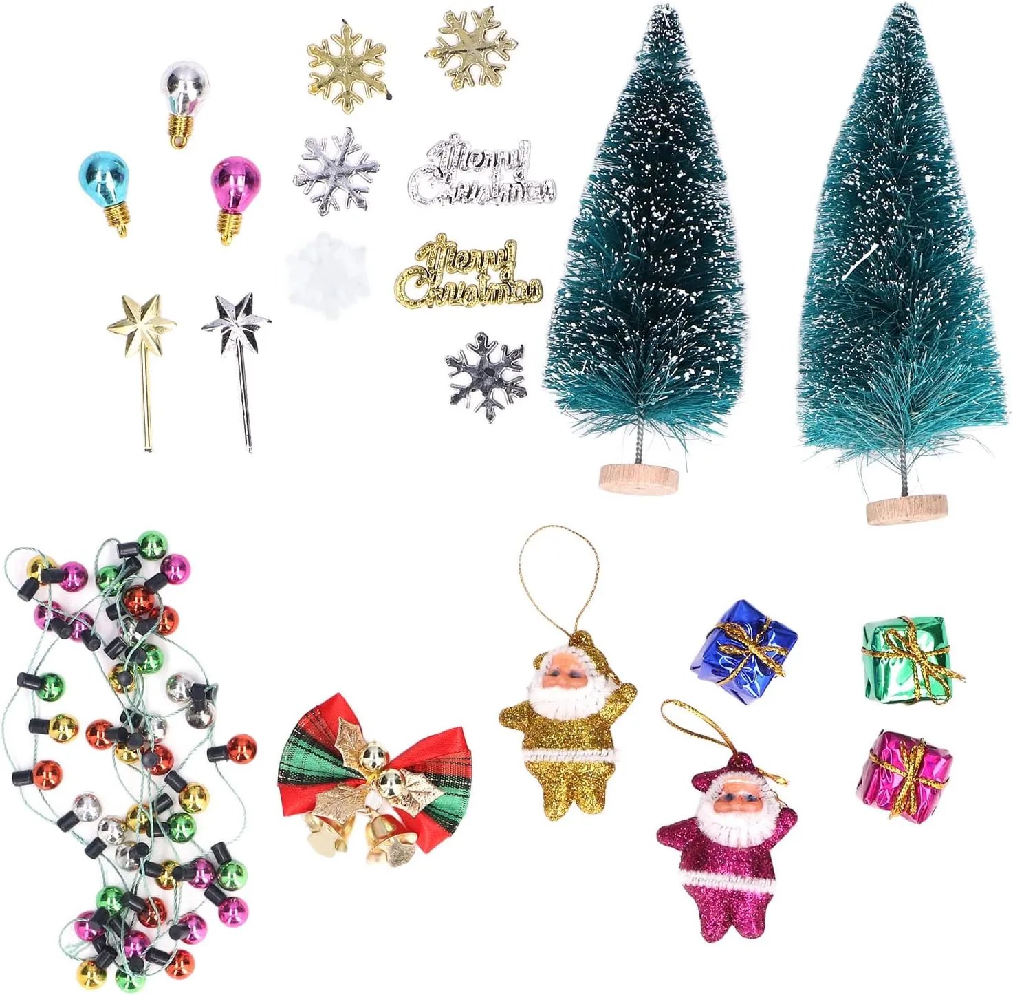 Doll House Christmas Tree, DIY Matching Fine Workmanship Cute Appearance Minature Christmas Items, Miniature Dollhouse Accessories, for DIY Fairy Garden Dollhouse Decoration Pretend