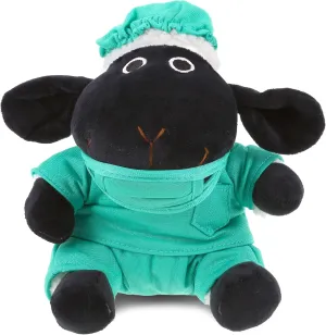 DolliBu Black Nose Sheep Doctor Plush Toy - Super Soft Sheep Doctor Stuffed Animal Dress Up with Cute Scrub Uniform and Cap Outfit - Gift with Personalization - 6 Inches