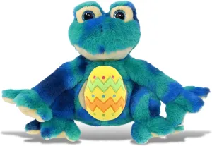 DolliBu Blue Tie-Dye Frog with Yellow Easter Egg Plush and Name Personalization - Cute Stuffed Animals for Easter Basket, Easter Egg Stuffed Animal Spring Toys for Girls, Boy, Baby - 12 Inches