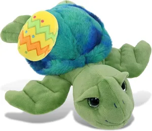 DolliBu Blue Tie-Dye Green Sea Turtle with Yellow Easter Egg Plush and Name Personalization - Cute Stuffed Animals for Easter Basket, Easter Egg Stuffed Animal Spring Toys for Girls, Boy - 10 Inches