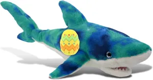 DolliBu Blue Tie-Dye Shark with Yellow Easter Egg Plush and Name Personalization - Cute Stuffed Animals for Easter Basket, Easter Egg Stuffed Animal Spring Toys for Girls, Boy, Baby - 23 Inches
