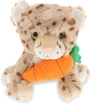DolliBu Happy Easter Super Soft Plush Squat Cheetah with Carrot - Stuffed Animals with Carrot Plush Toy, Perfect Easter Holiday Surprise Gift - 8.5" Inch