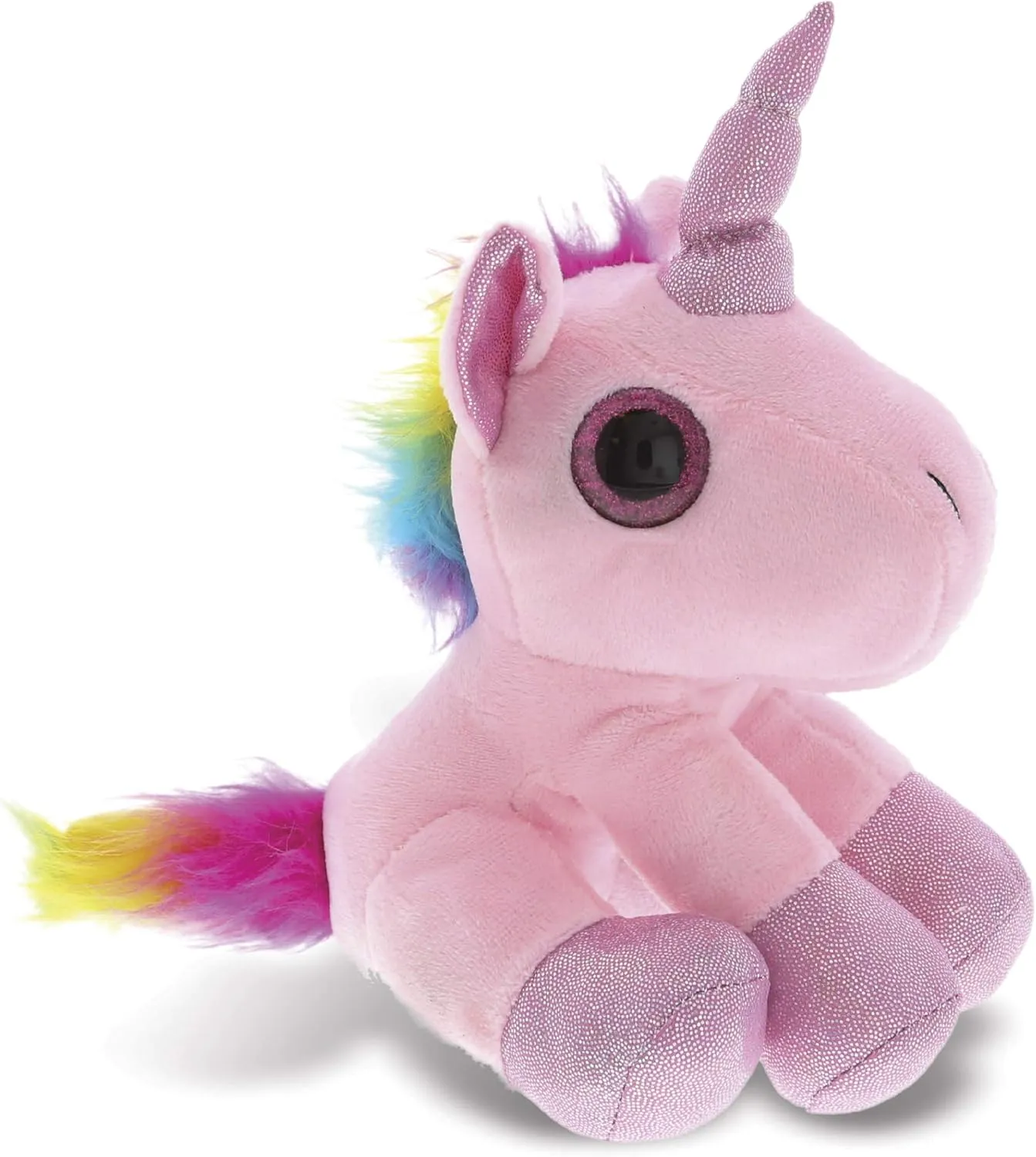 DolliBu Plush Pink Unicorn Stuffed Animal - Super Soft Plush Huggable Unicorn with Sparkle Eyes, Adorable Playtime Plush Toy, Cute Unicorn Cuddle Gift for Kids & Adults - 7 Inch