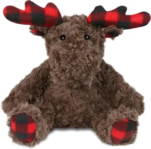 DolliBu Plush Plaid Curly Moose Stuffed Animal Soft Huggable, Adorable Playtime Plush Toy, Cute Wildlife Cuddle Gifts, Super Soft Plush Doll Animal Toy for Kids and Adults 10 Inch