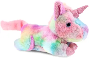 DolliBu Plush Sunday Rainbow Unicorn Stuffed Animal - Soft Huggable Lying Unicorn, Playtime Plush Toy, Cute Animal Cuddle Gifts for Kids & Adults - 10.5 Inches
