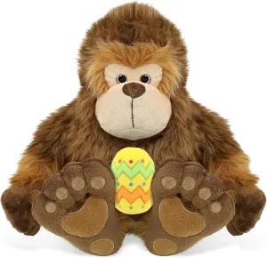 DolliBu Super Soft Big Foot with Yellow Easter Egg Plush and Name Personalization - Cute Stuffed Animals for Easter Basket, Easter Egg Stuffed Animal Spring Toys for Girls, Boy, Baby - 12 Inches