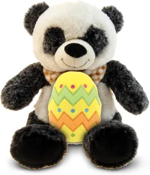 DolliBu Super Soft Sitting Panda Bear with Yellow Easter Egg Plush - Perfect Bear Stuffed Animals for Easter Basket, Cute Easter Egg Stuffed Animal Spring Toys for Girls, Boy, Baby - 9 Inches