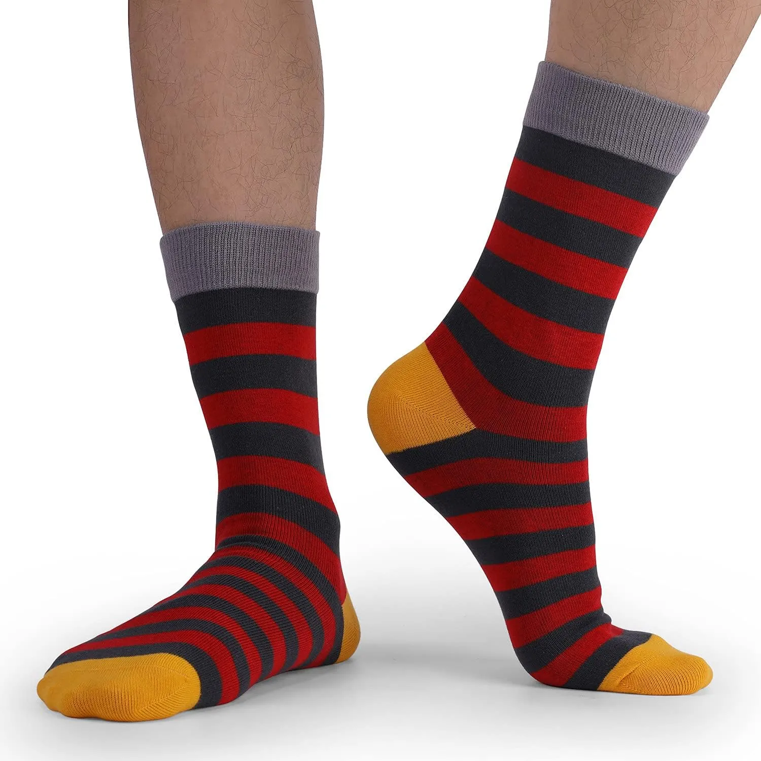 DRASEX Men's Dress Socks Funky Colorful Pattern Cotton Novelty Casual Crew Socks