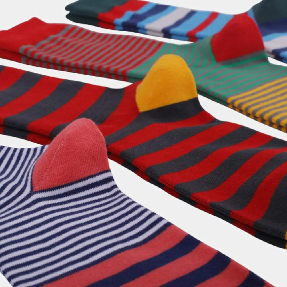 DRASEX Men's Dress Socks Funky Colorful Pattern Cotton Novelty Casual Crew Socks