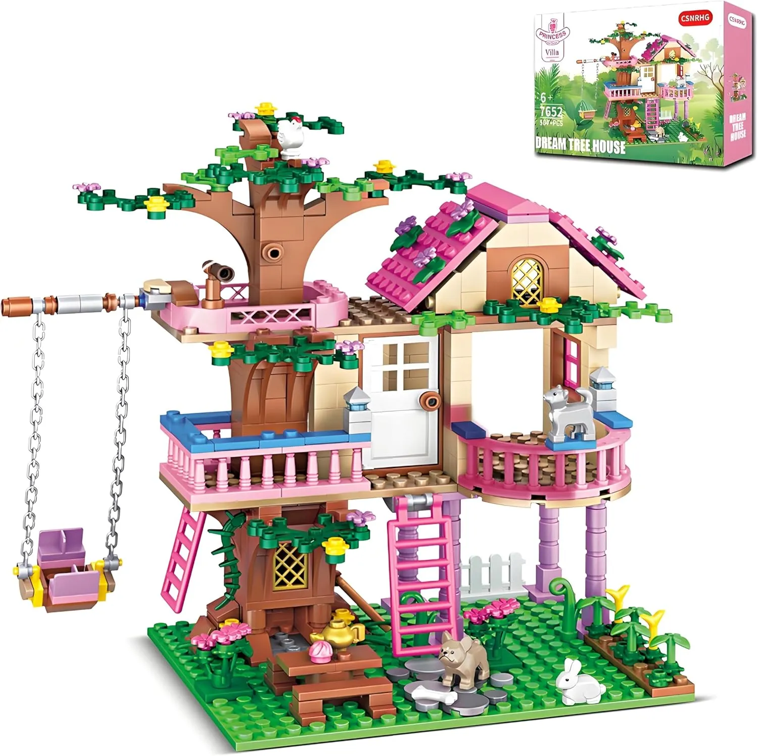 Dream Tree House Friends Building Set Friends Construction Educational Toy 504 Pieces Gifts for Girls Teens Kids Adults Ages 6 