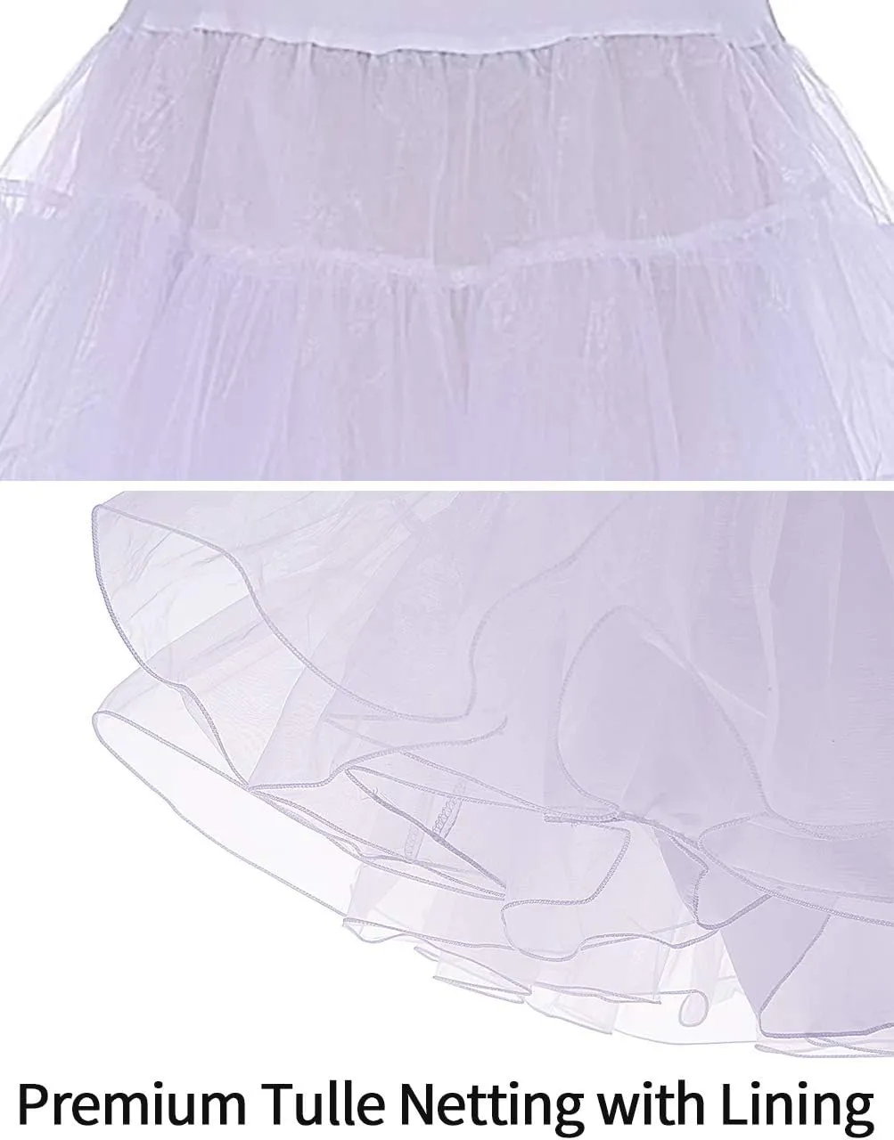 DRESSTELLS 50s Petticoat Skirts Women Vintage Tutu Underkirt Retro Crinoline